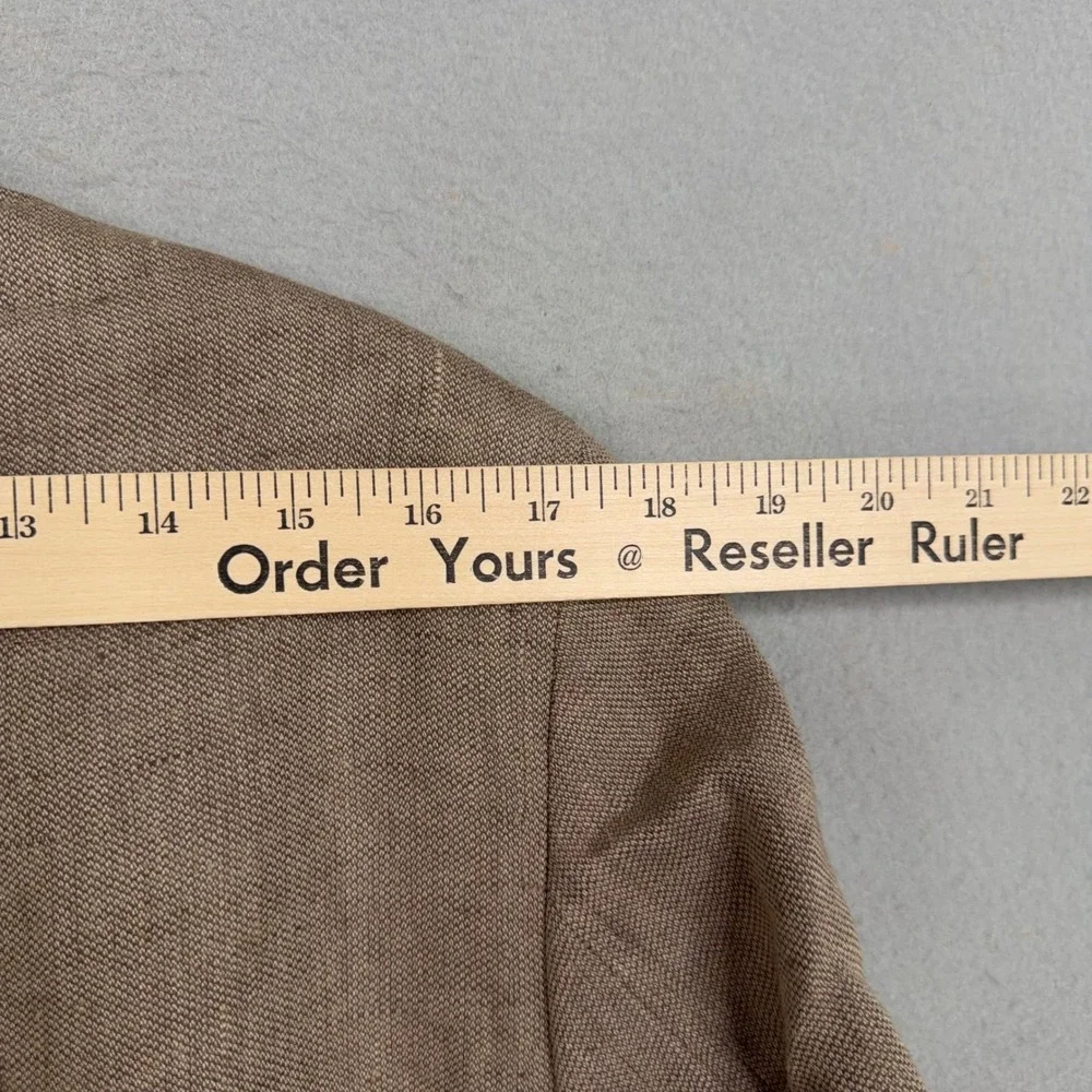 Banana Republic Blazer Mens 40L Brown Linen Tailored Fit Professional Career